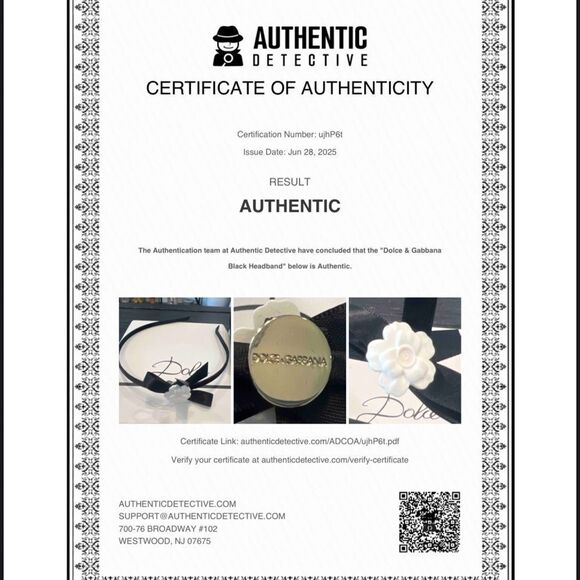 Dolce & Gabbana Porcelain Flower Black Ribbon Accent Headband NIB - Picture 6 of 6